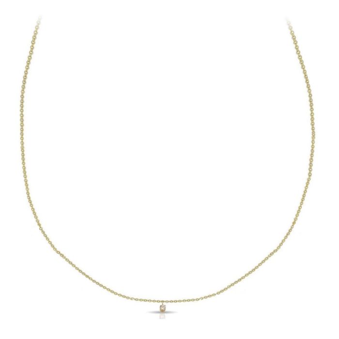 Women's white gold necklace with zirkon 9k HRY0066